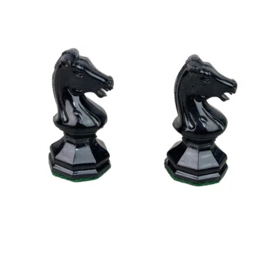 "Lote de 2 caballeros de repuesto de plástico negro Drueke vintage #23 de colección de 1 3/4""" Foto 1 de 3