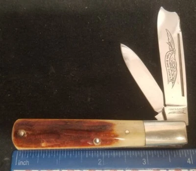 Cuchillo de afeitar Parker Cut Co. Eagle Brand One Armed Man, asas de ciervo de segundo corte  Foto 1 de 4
