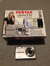 PENTAX OPTIO T30 DIGITAL CAMERA W/ BOX ACCESSORIES COMPLETE TOUCHSCREEN STYLUS