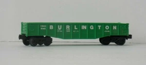 LIONEL LINES O/027 Green CB&Q 9140 BURLINGTON GONDOLA CAR no load 1970 C-7 - Picture 1 of 6