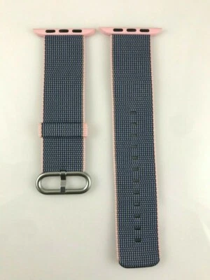 Correa de nailon tejida original Apple Watch 42 mm 44 mm 45 mm rosa claro/azul medianoche Foto 1 de 4