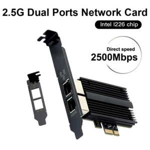 2.5Gbps PCI-E Network Adapter Intel I226 NIC Ethernet Dual RJ45 Port LAN Card - Picture 1 of 11