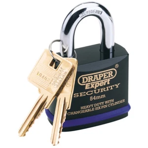 Draper Heavy Duty High Security Padlock 54mm Expert Quality 64193 Shed Garage - Picture 1 of 1