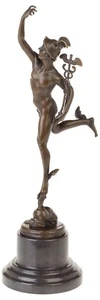 Statuetta in bronzo ermes mercurio dopo Giambologna stile antico replica - Foto 1 di 5