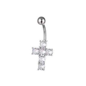 Anneau De Piercing Au Nombril En Forme De Cœur Croisé Cadeau - Picture 1 of 5