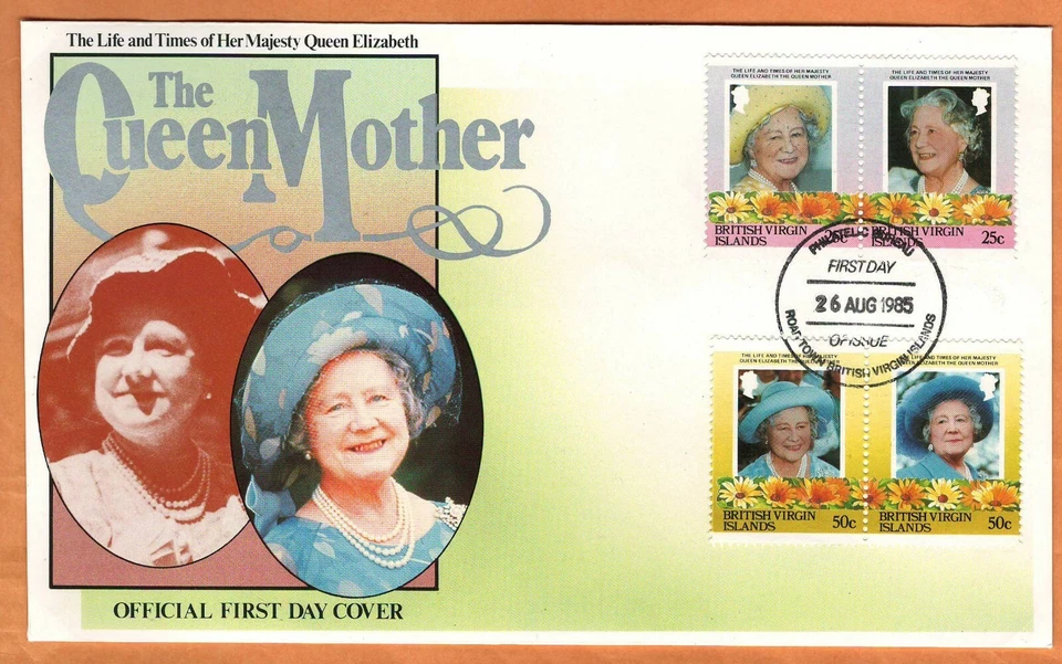 BRITISH VIRGIN ISLAND 1985 Very Fine FDC  " The Queen Mother " - Image 1 of 1
