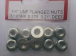 1/4" UNF FLANGED  NUTS X 10 - Picture 1 of 1