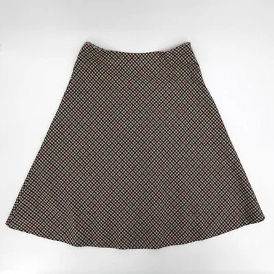 Falda Orvis para mujer 8 cuadros línea A hasta la rodilla forrada mezcla de lana negocios informal Foto 1 de 4