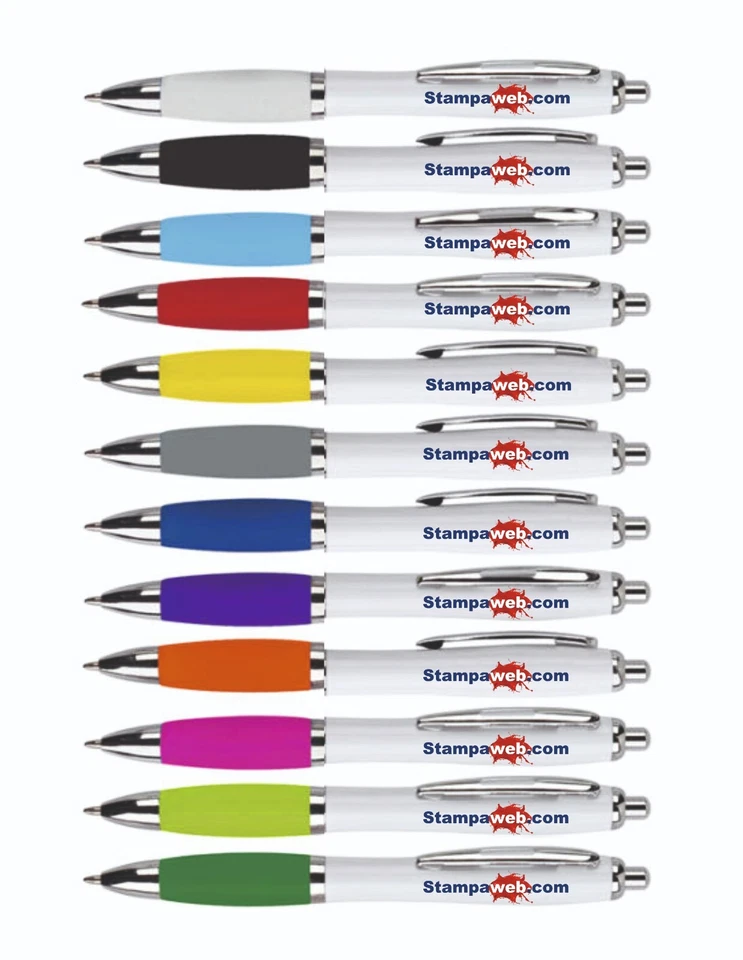 100 PENNE personalizzate stampa a colori LOGO gadget promo pubblicità aziendale - Immagine 1 di 1