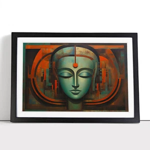 Buddha Art Deco No.2 Framed Wall Art Poster Canvas Print Picture Home Painting - Picture 1 of 9