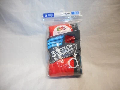 Calzoncillos boxer multicolores ropa interior mediana y grande Fruit Of The Loom 3pk para niños Foto 1 de 4