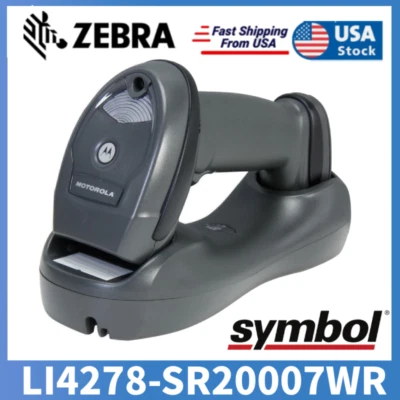Zebra Symbol LI4278-SR20007WR Bluetooth 1D Handheld Barcode Scanner W/USB Cable - Image 1 of 4