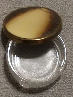 Tocador de vidrio acanalado Art Deco tarro en polvo caja de baratijas floral tapa de 2 tonos DE COLECCIÓN Foto 1 de 4