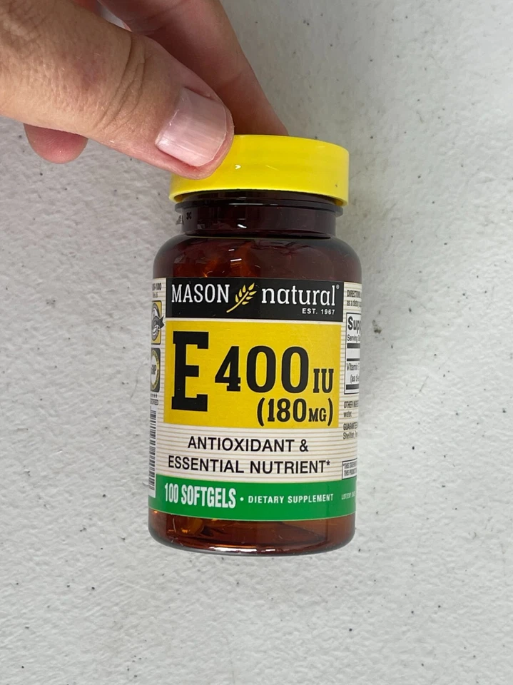 Mason Natural E 400 UI 180 mg antioxidante 100 cápsulas blandas 08/2026 Foto 1 de 4