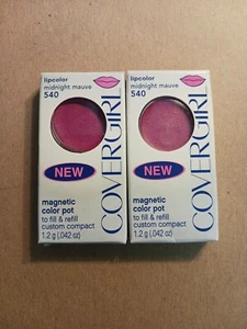 2-Pack Covergirl Lipcolor #540 Midnight Mauve Lip Color Magnetic Pot Cover Girl - Picture 1 of 2