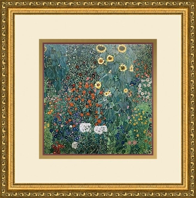 Impresión Gustav Klimt - Jardín de cabaña con girasoles Galería personalizada enmarcada  Foto 1 de 1