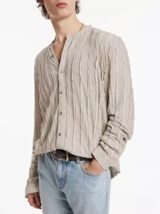 $348 NWT John Varvatos Collection Baxter Grey Mist Long-Sleeve Shirt L - Picture 1 of 11