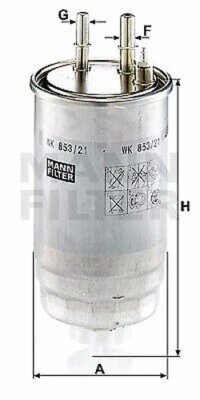 MANN-FILTER Wk 853/21 Carburant Filtre pour Alfa Romeo , Chrysler, Citroën, Fiat - Photo 1/4