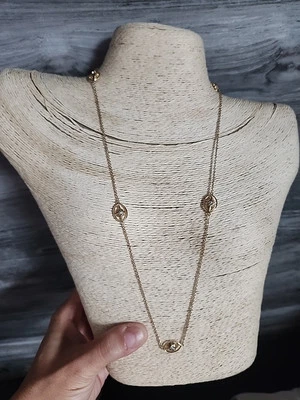 Collar Sonia Bitton 925 plata esterlina oro Vermeil estación circonita cúbica 24" Foto 1 de 4