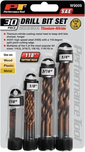 Performance Tool W9009 Titanium-Oxide 118 Degree Drill Bit Set (30 Pieces) - Picture 1 of 2