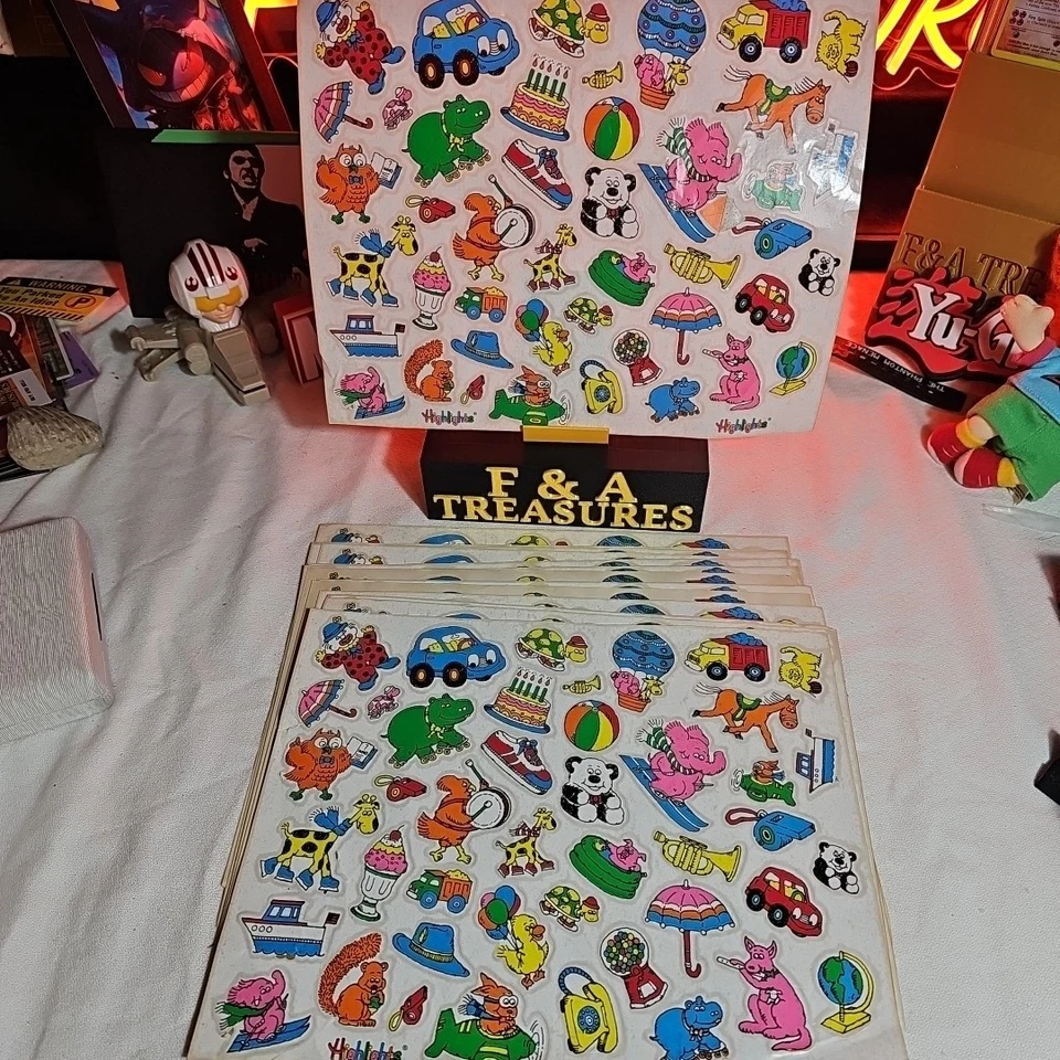 Lote De 15 Hojas De Pegatinas Vintage Retro 1993 Destacadas Para Niños Álbum De Recortes Foto 1 de 1
