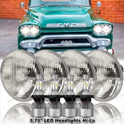 Faro LED de cristal de 5,75" para camioneta GMC C15/C1500 C25/C2500 C35/C3500 4 un. Foto 1 de 4