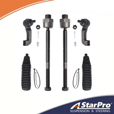 6pc Front Inner Outer Tie Rod Ends & Boots for 2002 2003 2004 2005 Jeep Liberty - Image 1 of 4