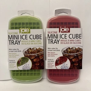 Set of 2 JOIE Green & Red Silicone Mini Ice Cube Trays New W/ Lids - Picture 1 of 3