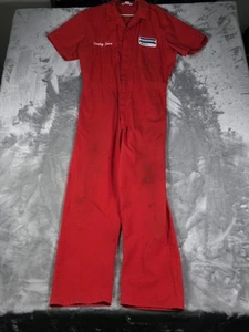 Vintage Porsche Coveralls Mens Large Audi Red VTG Retro 80s 90s Racing Retro - Picture 1 of 12