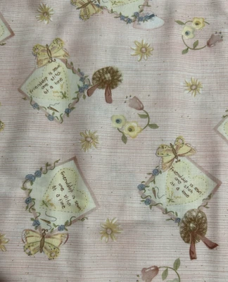 BENARTEX Fabric 100% Cotton-1 YD FRIENDSHIP- Pink Butterfly Nancy Halvorsen #806 - Image 1 of 4