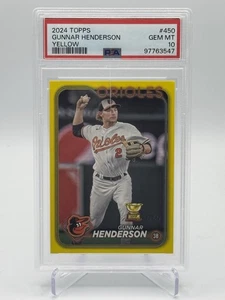 Gunnar Henderson PSA 10 2024 Topps Series 2 - Yellow Parallel #450 Cracked Slab - Picture 1 of 2