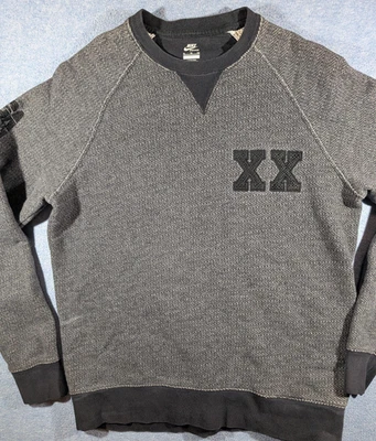 Moletom masculino basquete EUA cinza preto gola redonda pulôver Nike bolso com zíper - Imagem 1 de 4