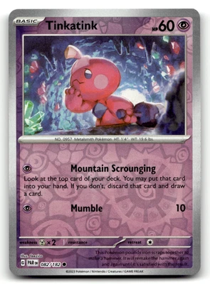 Tinkatink - 082/182 Reverse Holo Common SV04: Paradox Rift LP - Image 1 of 2
