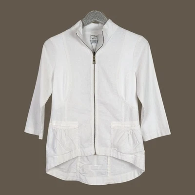 MIND SET XCVI Linen-Cotton Zip-Front Shacket Coastal Beachy Lagenlook Small NWT - Image 1 of 4