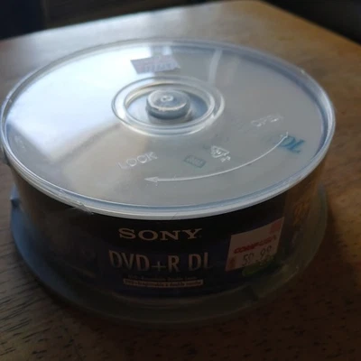 Sony DVD+R DL Double Layer 8.5GB 25-Pack Blank DVD Discs NEW - Image 1 of 4