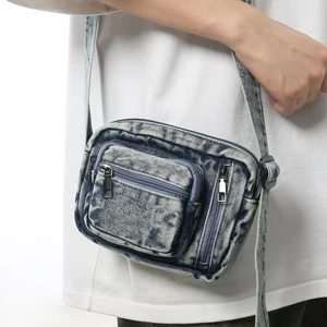 Women's Retro Denim Bag Men's Casual Shoulder Bag Mini Slung Mobile Phone Bag - Picture 1 of 18