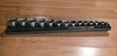 Vintage CRAFTSMAN 1/2" Drive 12-point SAE V Series Socket Set (13 pieces) - Image 1 of 4