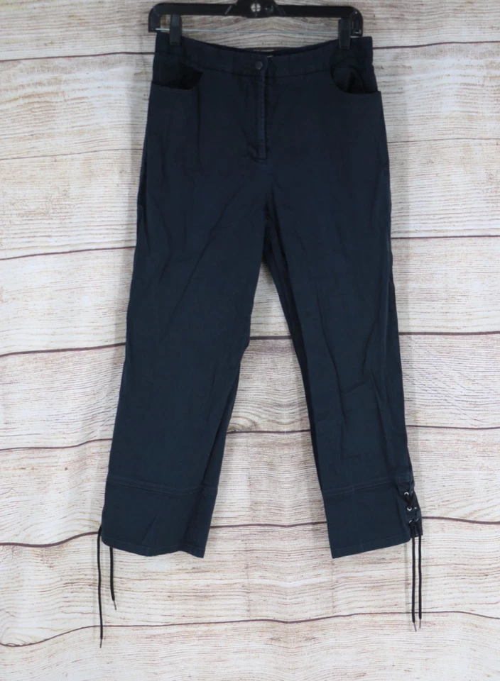 VINTAGE Real Clothes Womens Size 10 Cropped High Rise Pants Black - Image 1 of 4