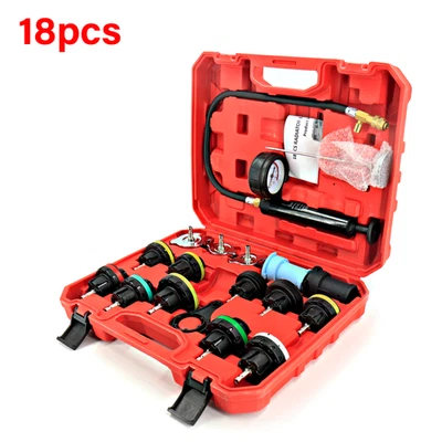 CHENTIANXIA 18pcs Radiator Cooling System Pressure Tester Coolant Purge Refill Vacuum Kit UK