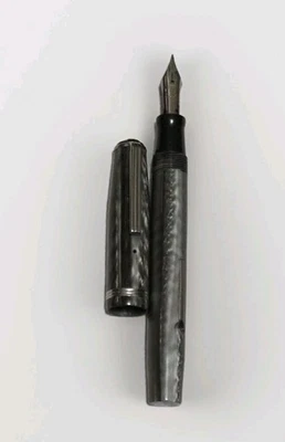Pluma Estilográfica Esterbrook 2668 Vintage Años 40 Tono Plata Metálico Patrón Mármol Foto 1 de 4