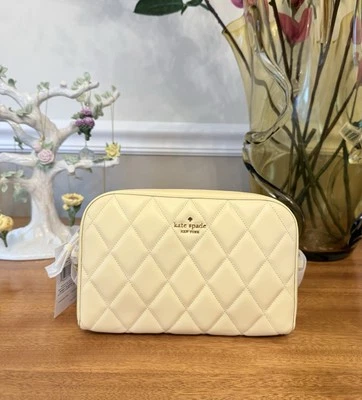 Kate Spade Smooth Quilted Leather Carey Camera Bag KG425 Butter  🧈 Light Yellow - Image 1 of 4