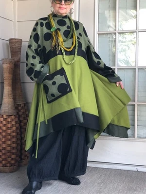 LAGENLOOK ARTSY BOHO SUÉTER DE PUNTO NEGRO DE GRAN TAMAÑO TÚNICA + COLLAR TALLA ÚNICA Foto 1 de 4