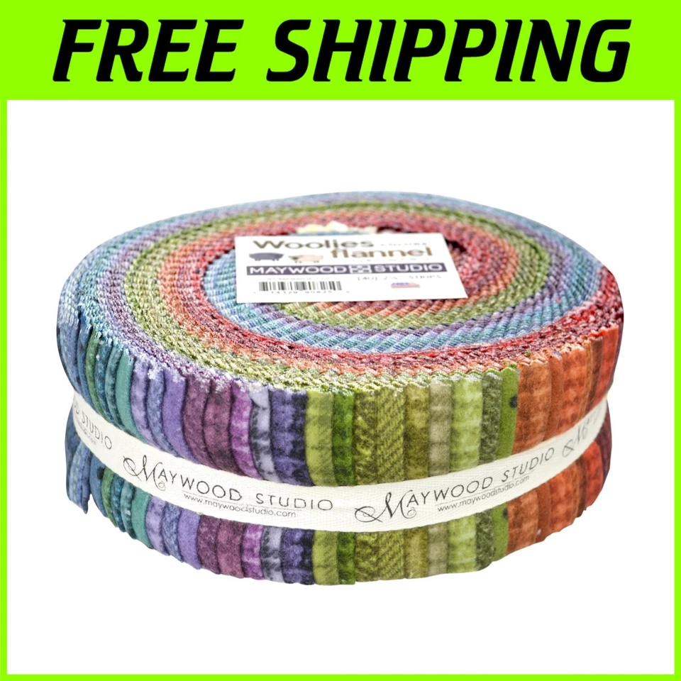 Rollo de gelatina Bonnie Sullivan: 40 tiras de franela multicolores, cortes previos de 2,5 pulgadas Foto 1 de 2