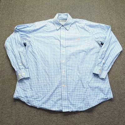 Camisa Southern Marsh Para Hombre Mediana Azul Blanco A Cuadros Informal Preppy Oficina Foto 1 de 4