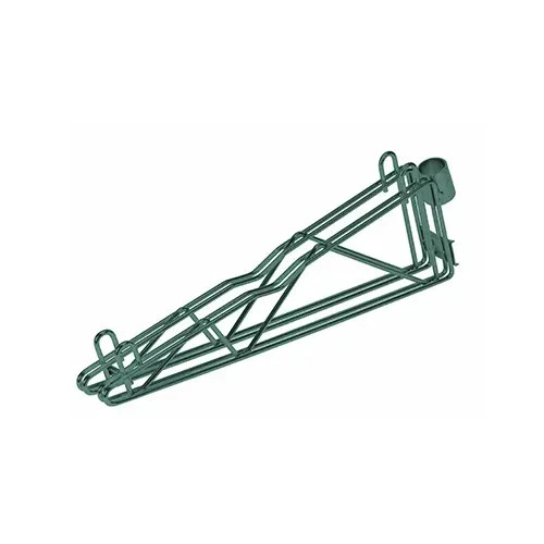 Quantum Food Service 18" Green Epoxy Cantilever Multiple Shelf Post Wall Mount - Image 1 of 1