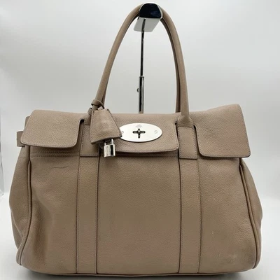 Bolso de Mano Mulberry Bayswater Turn Lock Cuero Gris de Japón Y2K Foto 1 de 4