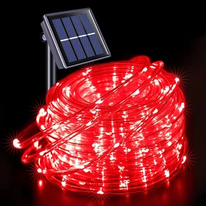 7M Solar LED Powered Fairy String Rope Strip Lights Waterproof Garden Patio Red - Bild 1 von 9