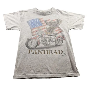 Vintage Panhead Shirt Herren Large Eagle Motorrad USA Flagge CMJ Sportswear 90s - Bild 1 von 9