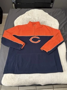 NFL Reebok CHICAGO BEARS 1/4 Zip Fleece Mens 3XLT Tall Pullover Long Sleeve - Picture 1 of 6