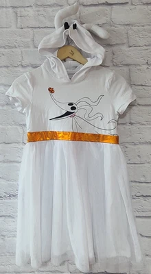 Disney Nightmare Before Christmas Light Up Zero Tutu Dress Girls 14 White Orange - Image 1 of 4